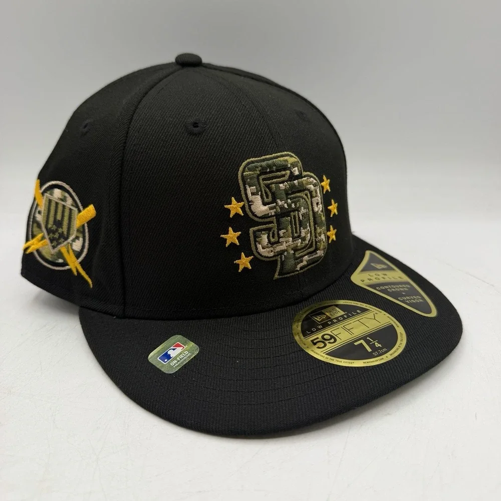 New Era 59Fifty San Diego Padres Hat Cap 7 1/4 Low Profile Armed Forces Day MLB